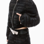 LOGO EMBROIDERED BOMBER DENIM JACKET