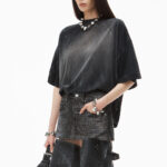 CRYSTALS MINI DENIM SKIRT