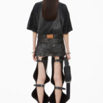 CRYSTALS MINI DENIM SKIRT