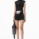HIGH RISE CRYSTALS DENIM SHORTS