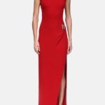 SIDE SLIT DRAPE MAXI DRESS