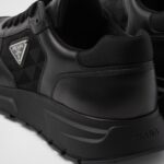 LEATHER AND RE-NYLON HIGH TOP SNEAKERS