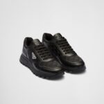 LEATHER AND RE-NYLON HIGH TOP SNEAKERS