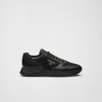 LEATHER AND RE-NYLON HIGH TOP SNEAKERS