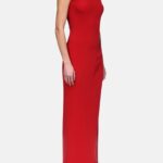 SIDE SLIT DRAPE MAXI DRESS