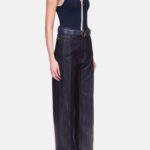 WASHED INDIGO SILVER LUREX JEANS