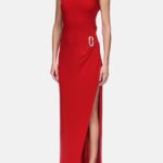 SIDE SLIT DRAPE MAXI DRESS
