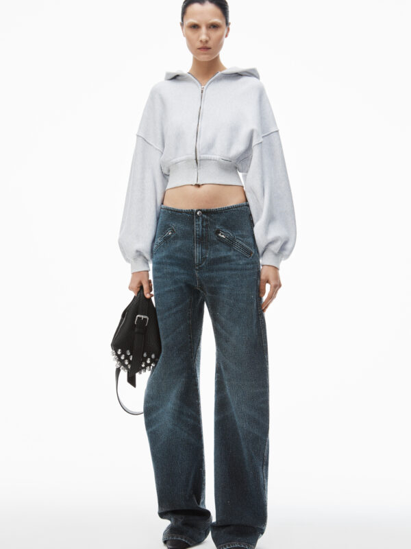 CROPPED ZIPPED HOODIE