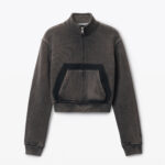 CROPPED CARGO ZIPPED SWEATSHIRT