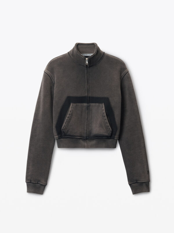 CROPPED CARGO ZIPPED SWEATSHIRT
