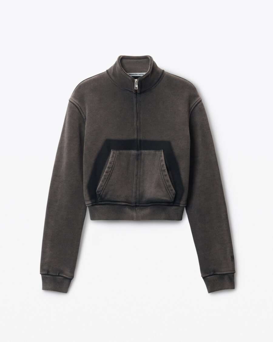 CROPPED CARGO ZIPPED SWEATSHIRT