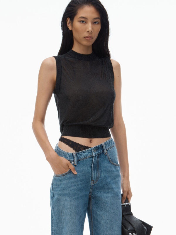 PRE STYLED JEANS WITH LACE BAND