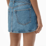 PRE STYLED DENIM SKIRT WITH LACE BAND