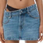 PRE STYLED DENIM SKIRT WITH LACE BAND
