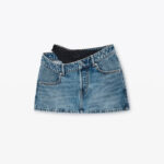 PRE STYLED DENIM SKIRT WITH LACE BAND