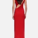 SIDE SLIT DRAPE MAXI DRESS