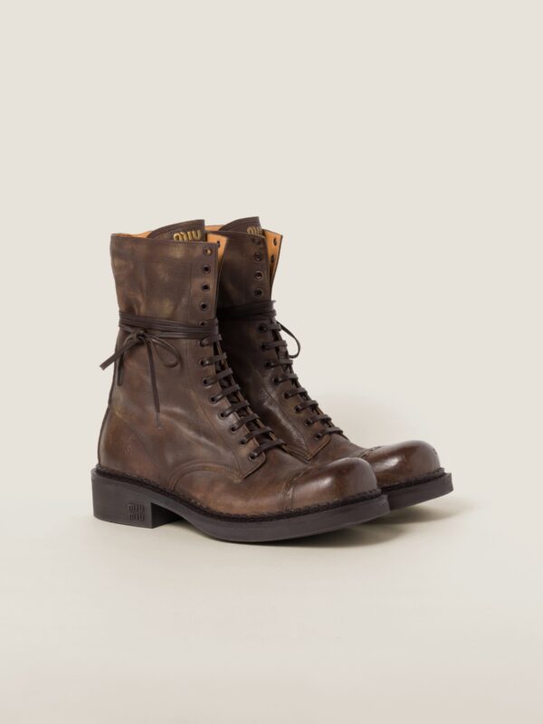 LEATHER LACED BOOTS