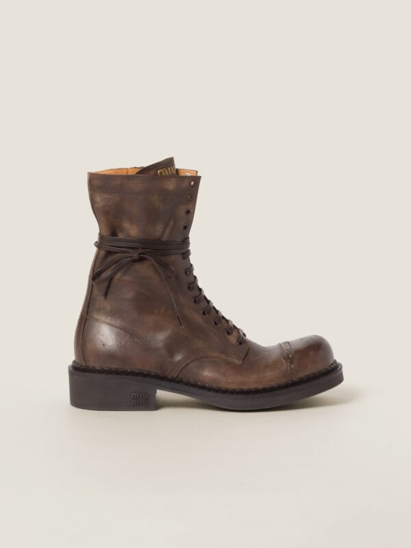 LEATHER LACED BOOTS