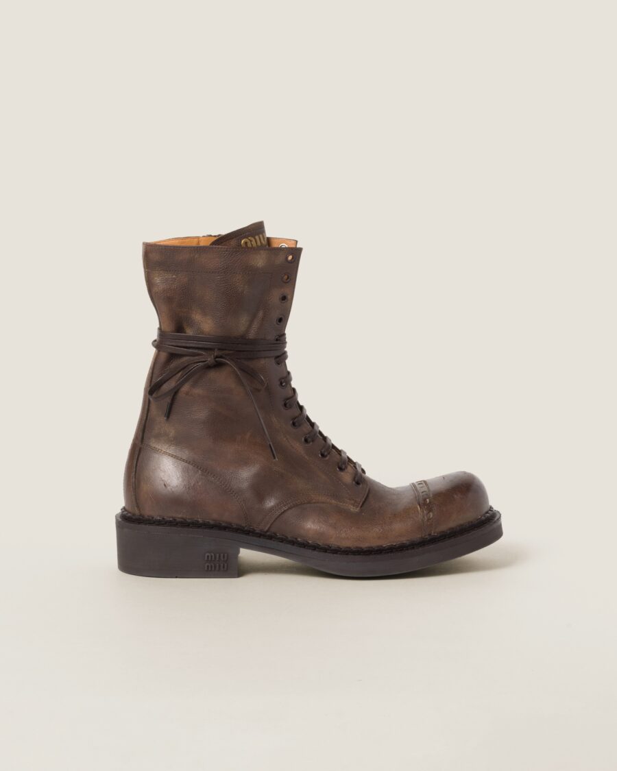 LEATHER LACED BOOTS