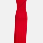 SIDE SLIT DRAPE MAXI DRESS