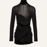 SCULPTURAL HIGH NECK MINI DRESS