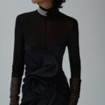 SCULPTURAL HIGH NECK MINI DRESS