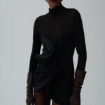 SCULPTURAL HIGH NECK MINI DRESS