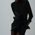 SCULPTURAL HIGH NECK MINI DRESS