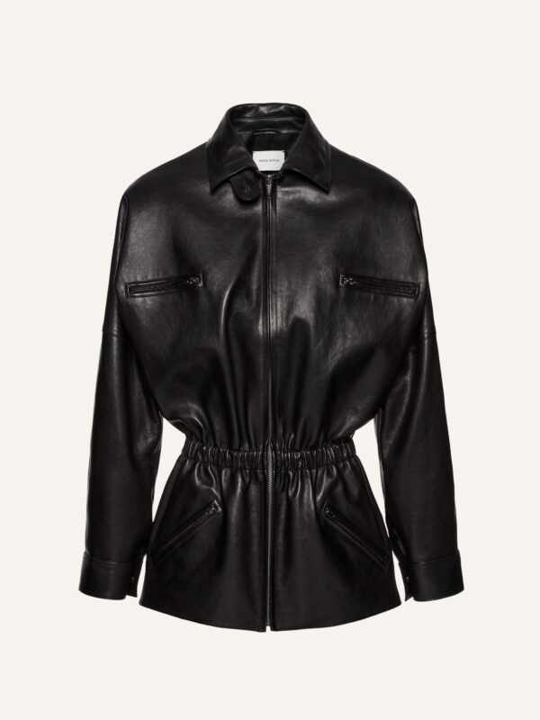 CINCHED LEATHER JACKET