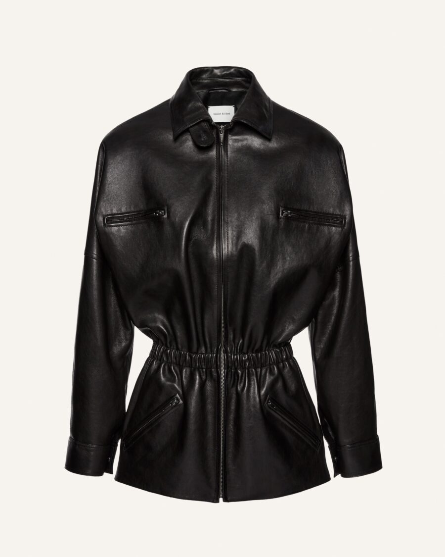 CINCHED LEATHER JACKET