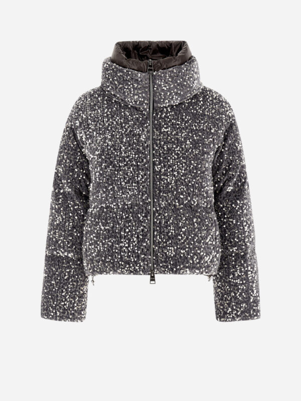PUFFER IN VELVET PAILLETTES