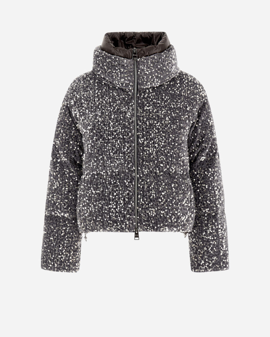 PUFFER IN VELVET PAILLETTES