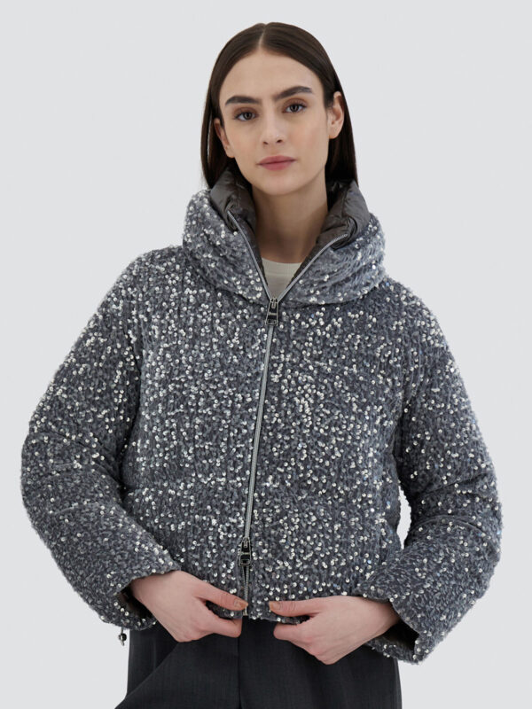 PUFFER IN VELVET PAILLETTES