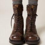 LEATHER LACED BOOTS