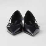 RUNWAY BRUSHED LEATHER BALLERINAS