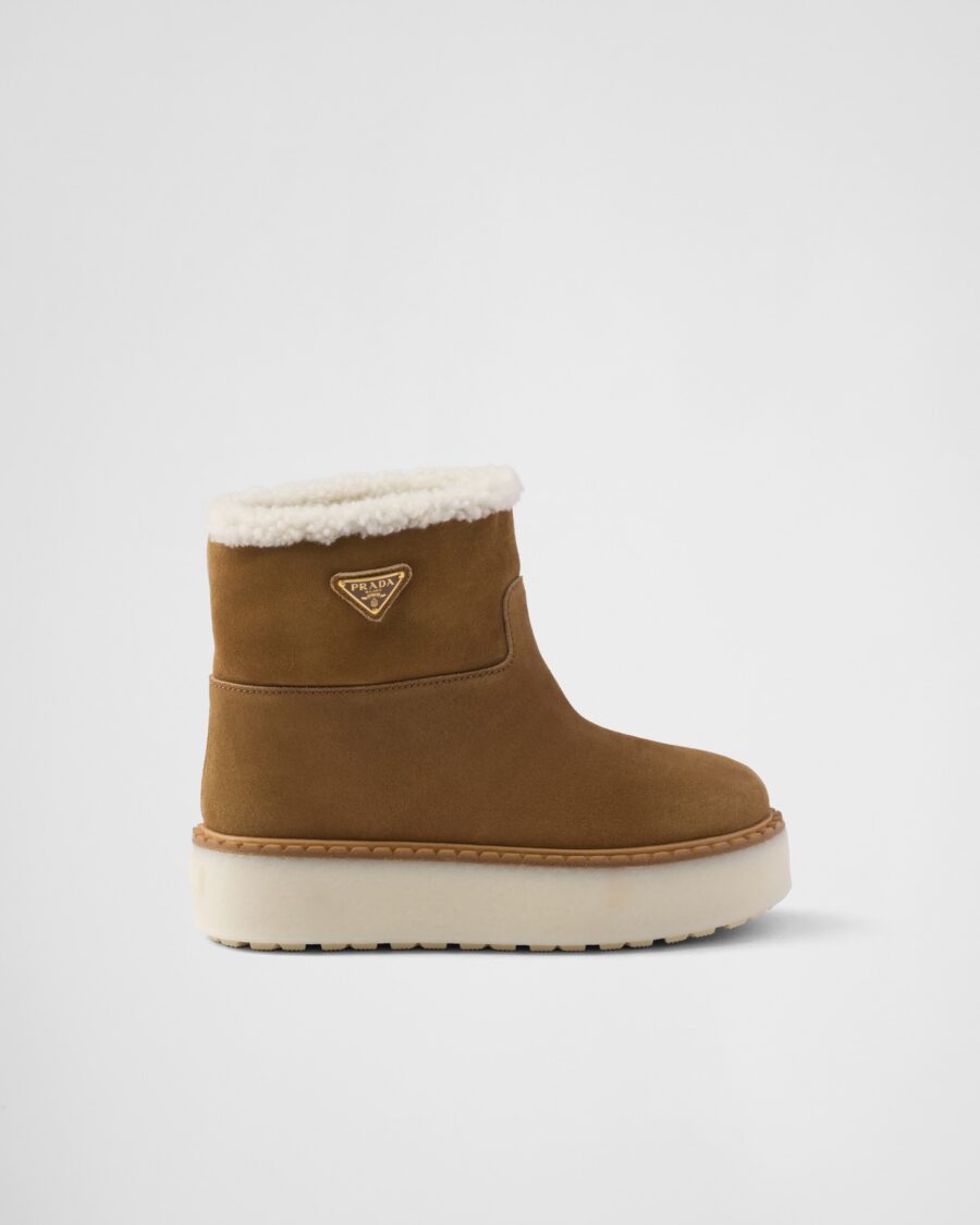 SHEARLING SUEDE BOOTIES