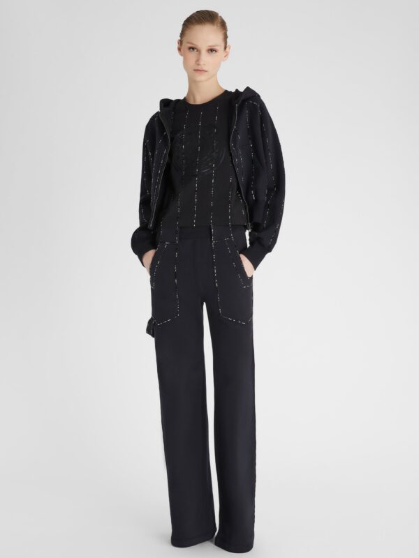 HOODED SWEATSHIRT WITH ZIP AND MICROCRYSTALS
