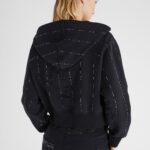 HOODED SWEATSHIRT WITH ZIP AND MICROCRYSTALS