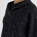 HOODED SWEATSHIRT WITH ZIP AND MICROCRYSTALS