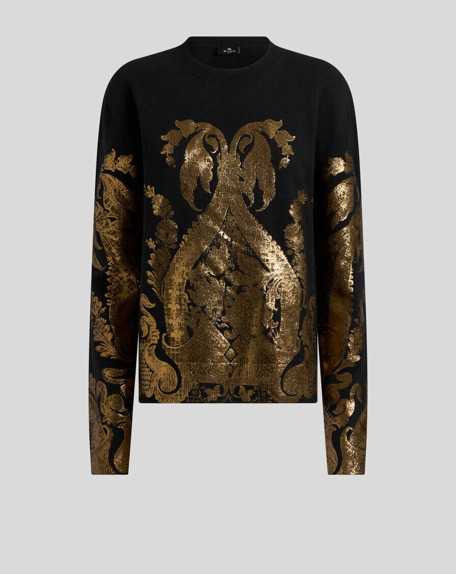 SWEATER WITH METALLIC PRINT