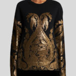 SWEATER WITH METALLIC PRINT