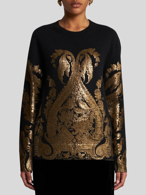 SWEATER WITH METALLIC PRINT