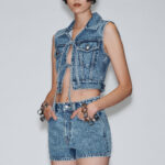 DENIM TIED VEST