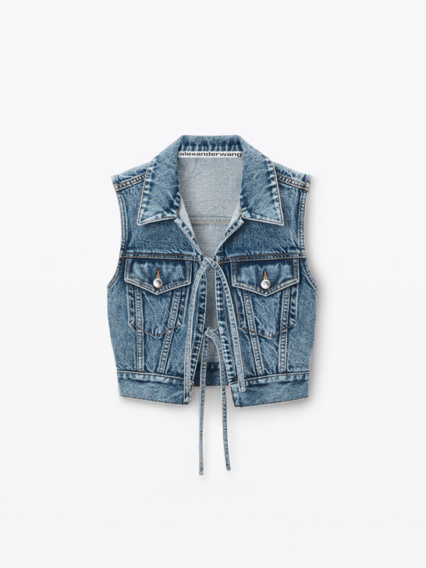 DENIM TIED VEST