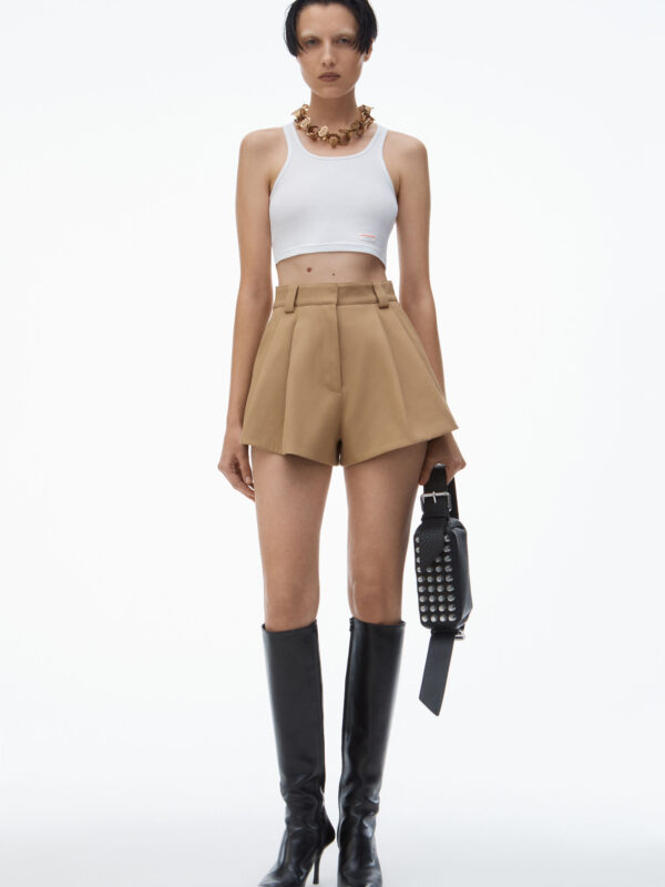 HIGH WAISTED FLARED SHORTS