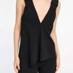 V NECK TANK TOP WITH WIDE STRAPS