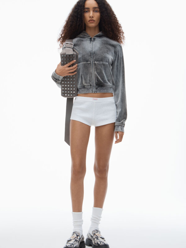 CRUSHED VELOUR SHRUNKEN HOODIE