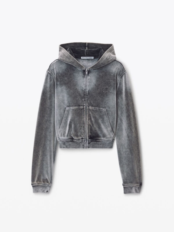 CRUSHED VELOUR SHRUNKEN HOODIE