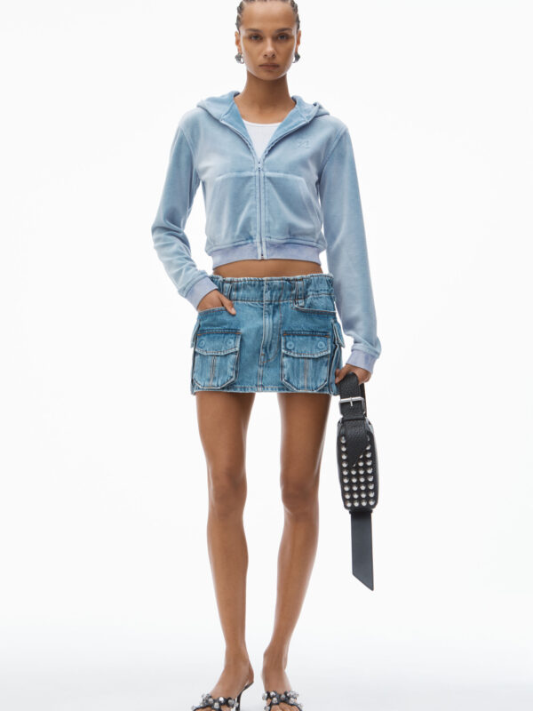 CRUSHED VELOUR SHRUNKEN HOODIE