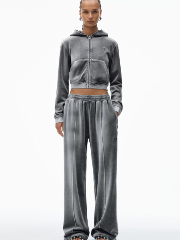 TRACK PANTS IN CRUSHED VELOUR